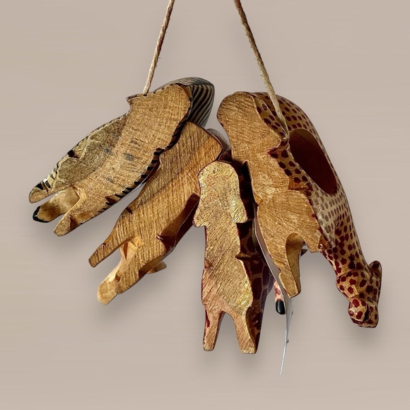 NWT Set of 8 Handmade Safari Animals Napkin Rings Zebra Elephant Giraffe Cheetah - Picture 11 of 13